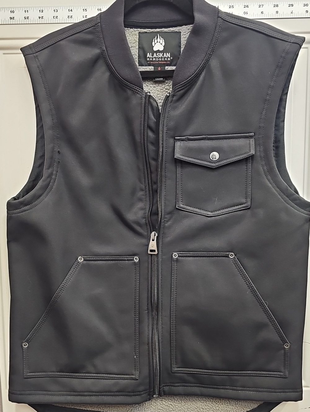 Men's Black Work Vest. Alaska Hard Gear. Winter.